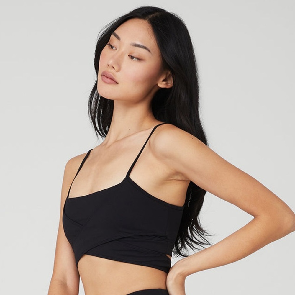 ALO Yoga- Airbrush Enso wrap-effect stretch sports bra XS